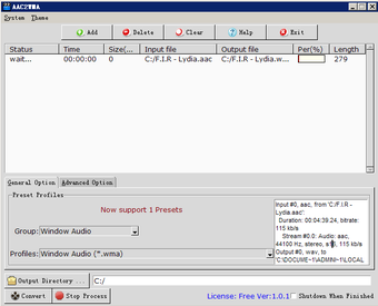 Image 0 for AAC2WMA