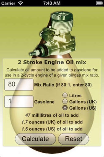 Image 0 for 2 Stroke Oil Mix Calculat…