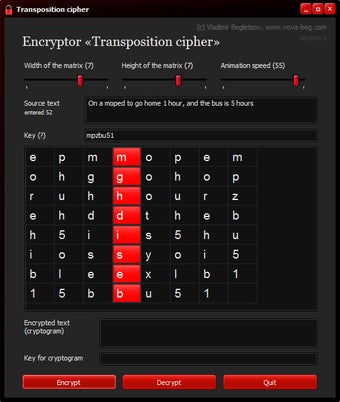 Image 0 for Encryptor Transposition C…