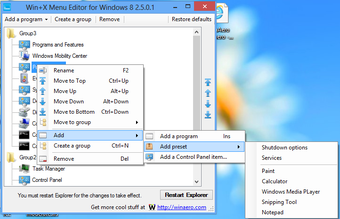 Image 0 for Win+X Menu Editor for Win…