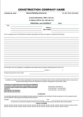 Image 0 for Proposal and Contract Tem…