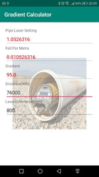 Image 0 for Pipe Gradient Calculator