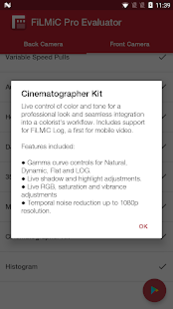 Imagen 1 para FiLMiC Pro Evaluator