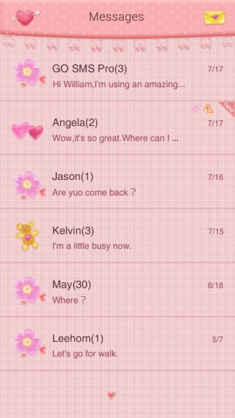 Image 3 for GO SMS PRO PINKMOOD THEME