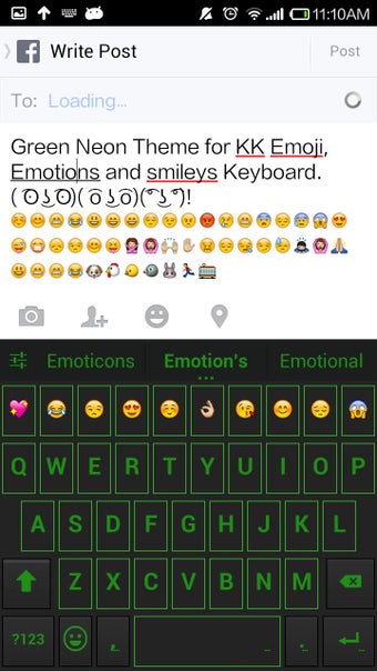 Image 0 for Green Neon Emoji Keyboard