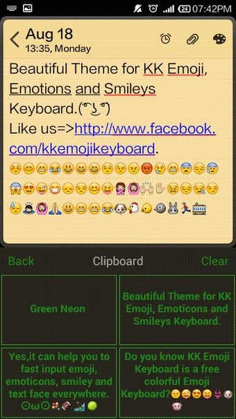 Image 1 for Green Neon Emoji Keyboard