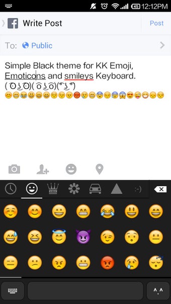 Imagen 0 para Simple Black Emoji keyboa…