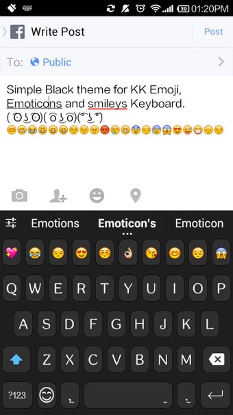 Imagen 1 para Simple Black Emoji keyboa…