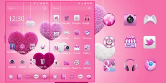 Image 0 for Fluffy love Theme Pink he…