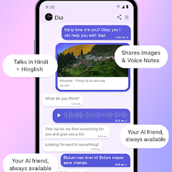 Image 0 for Dia: Live AI Dost Chat Ca…