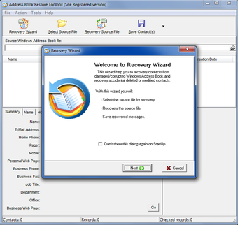 Image 0 for Address Book Restore Tool…