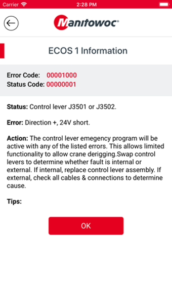 Image 0 for Manitowoc Diagnostic Code…