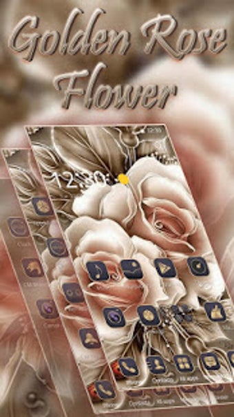 Image 2 for Golden Rose Flower Theme
