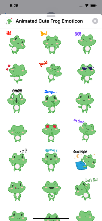 Image 1 for Animated Cute Frog Emotic…