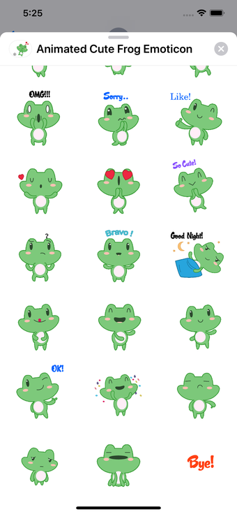 Image 0 for Animated Cute Frog Emotic…