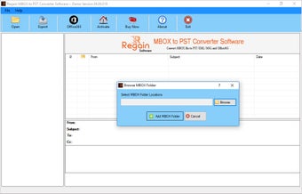 Imagen 0 para Regain MBOX to PST Conver…
