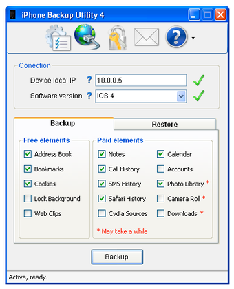 Image 0 for iPhone Backup Utility