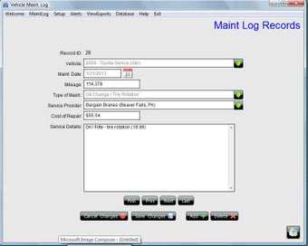 Image 0 for Vehicile Maint. Log