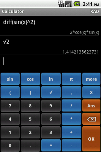 Image 1 for Algeo graphing calculator