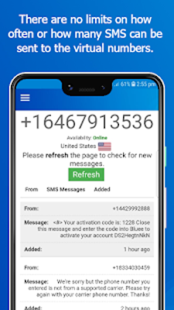 Imagen 1 para Virtual Number - SMS Rece…