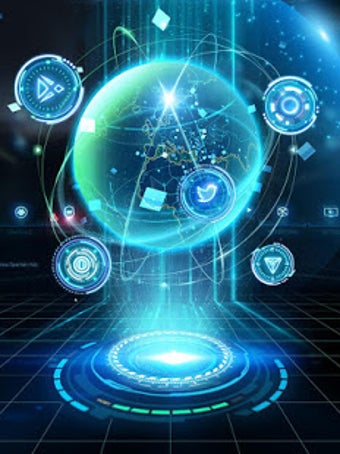 Imagen 1 para 3D Blue Neon Earth Theme