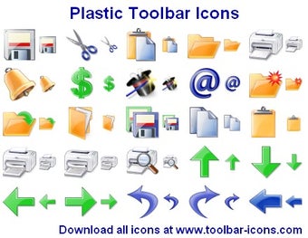 Image 0 for Plastic Toolbar Icon Set
