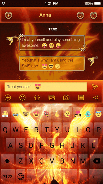 Image 1 for Gold Phoenix Emoji Keyboa…