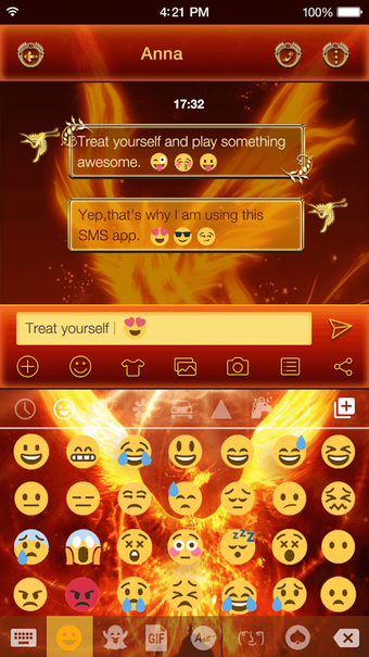 Image 3 for Gold Phoenix Emoji Keyboa…