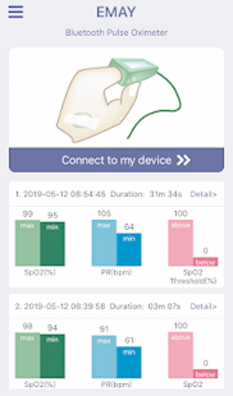 Imagen 1 para EMAY Bluetooth Pulse Oxim…