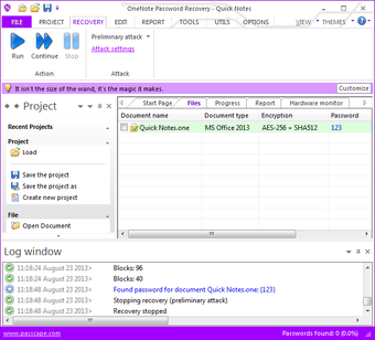 Image 0 for OneNote Password Recovery