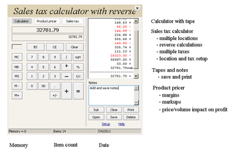 Image 0 for Calculator with tape and …