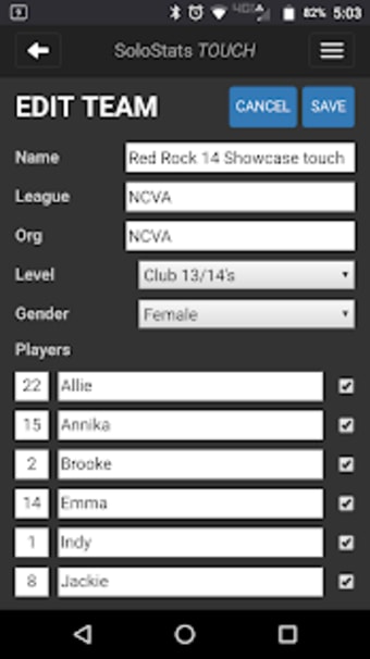 Image 0 for SoloStats Touch Volleybal…