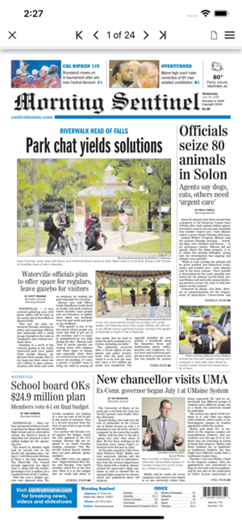Image 0 for Morning Sentinel e-Editio…