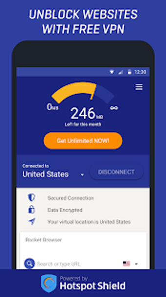 Imagen 1 para Rocket VPN Free  Internet…