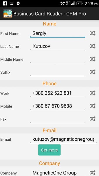 Imagen 4 para Business Card Reader - CR…
