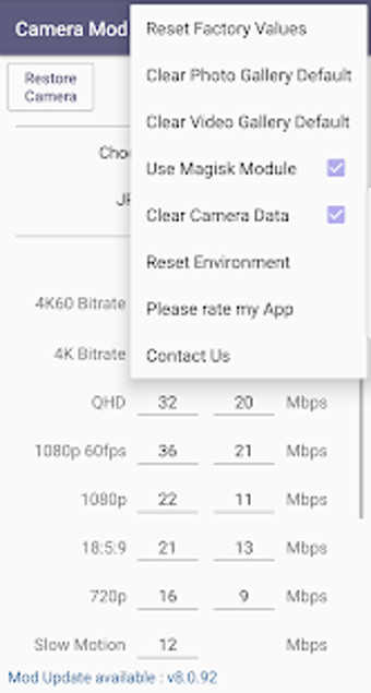 Image 1 for Camera Mod S9 - Bitrate &…