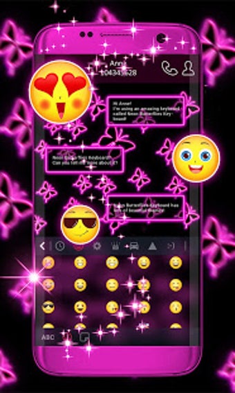 Image 2 for Neon Butterflies Keyboard
