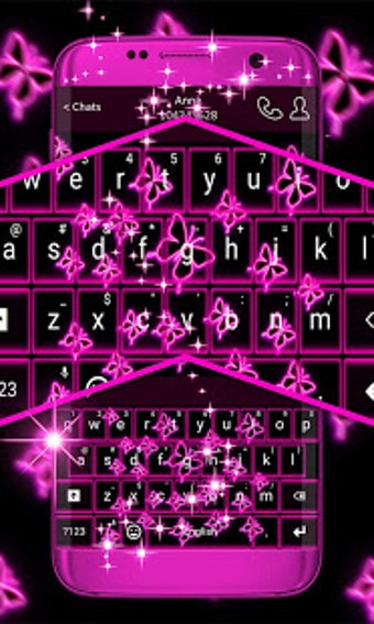 Image 0 for Neon Butterflies Keyboard