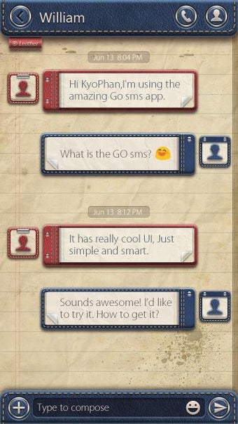Imagen 1 para GO SMS PRO NOTES THEME