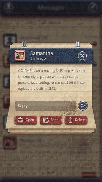 Imagen 1 para GO SMS PRO NOTES THEME
