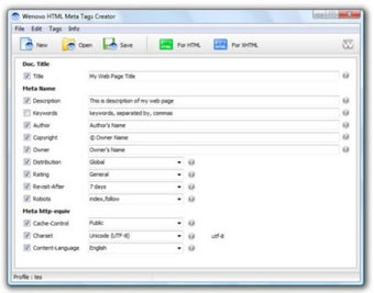 Image 0 for HTML Meta Tags Creator