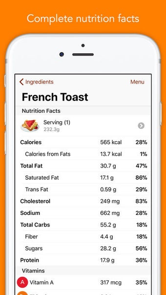 Imagen 0 para Nutrients - Nutrition fac…