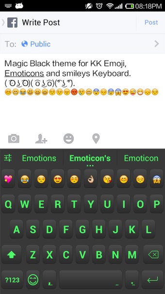 Imagen 1 para Magic Black Emoji Keyboar…