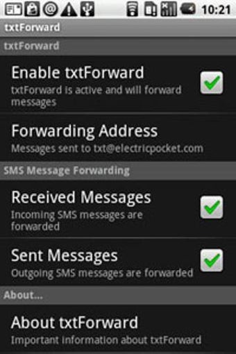 Imagen 1 para TxtForward - SMS to Email