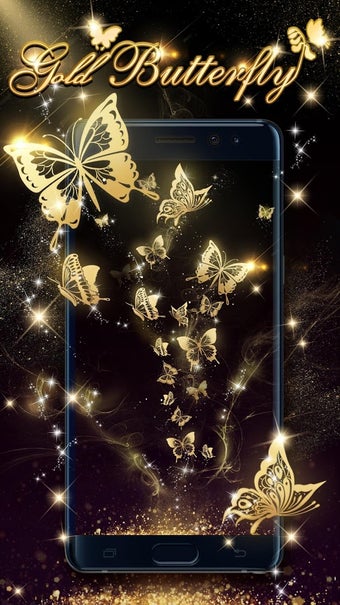 Imagen 1 para Gold Butterfly Live Wallp…