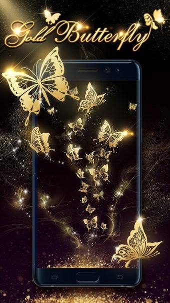 Image 1 for Gold Butterfly Live Wallp…