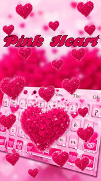 Imagen 1 para Pink Love Heart Keyboard …