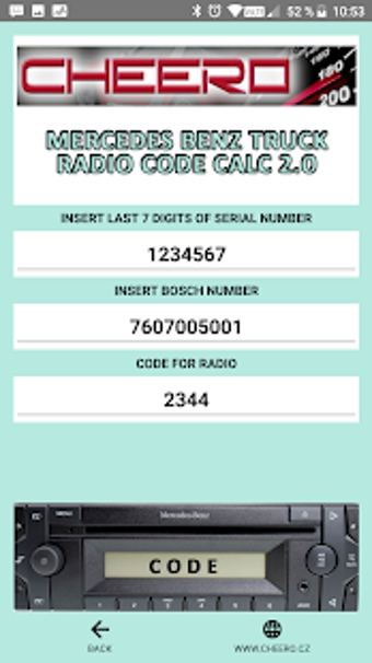 Image 1 for RADIO CODE CALC FOR MERCE…