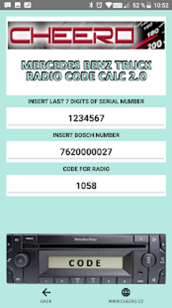 Imagen 1 para RADIO CODE CALC FOR MERCE…