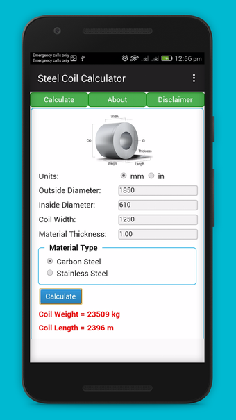 Image 2 for Steel Coil Calculator
